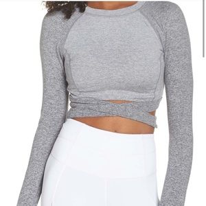 Zella Active Cropped Grey Infinity Workout Top